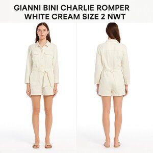 Gianni Bini Charlie Romper White Cream Size 2 NWT